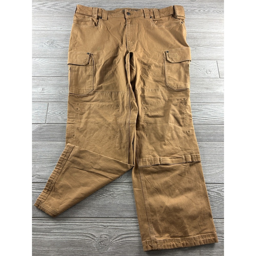 Duluth Trading Co Flex Fire Hose Cargo Pants Mens 44X32 Brown Relaxed Fit Work